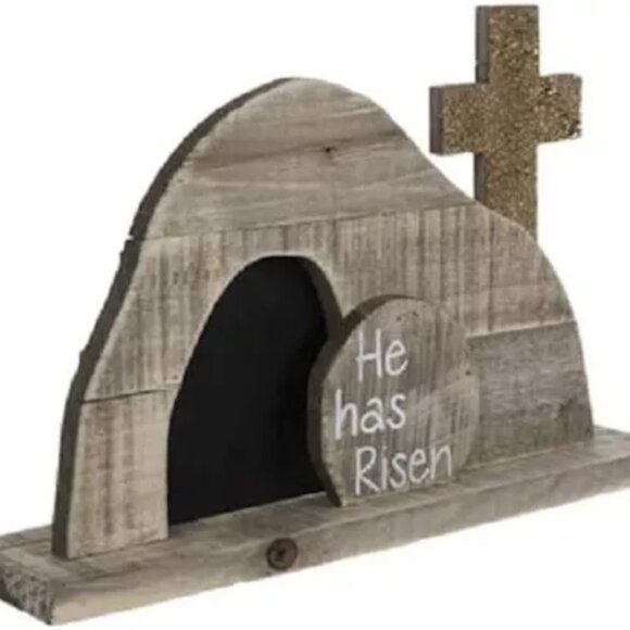 He Has Risen Wood Tomb Easter Decor Spring Home Decoration Sign Gift Keepsake - Picture 8 of 9
